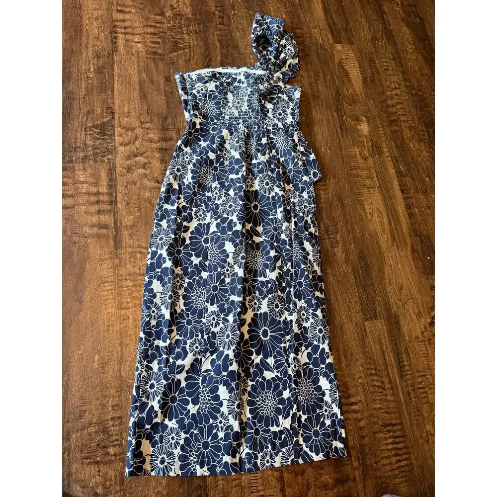 Anthropologie ruffle one shoulder slim dress small - Picture 3 of 4